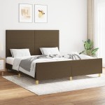 vidaXL Cadru de pat fără saltea, maro închis, 160x200 cm, textil vidaXL Cadru de pat fără saltea, maro închis, 160x200 cm, textil