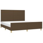 vidaXL Cadru de pat fără saltea, maro închis, 160x200 cm, textil vidaXL Cadru de pat fără saltea, maro închis, 160x200 cm, textil