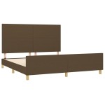vidaXL Cadru de pat fără saltea, maro închis, 160x200 cm, textil vidaXL Cadru de pat fără saltea, maro închis, 160x200 cm, textil