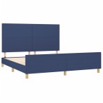 vidaXL Cadru de pat fără saltea, albastru, 160x200 cm, textil