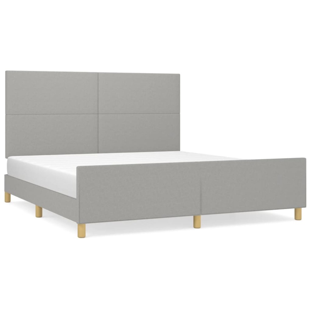 vidaXL Cadru de pat fără saltea, gri deschis, 180x200 cm, textil