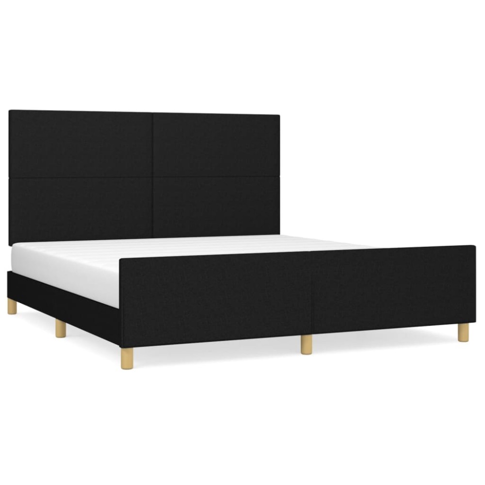 vidaXL Cadru de pat fără saltea, negru, 180x200 cm, textil