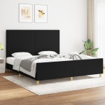 vidaXL Cadru de pat fără saltea, negru, 180x200 cm, textil vidaXL Cadru de pat fără saltea, negru, 180x200 cm, textil