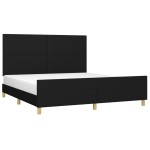 vidaXL Cadru de pat fără saltea, negru, 180x200 cm, textil vidaXL Cadru de pat fără saltea, negru, 180x200 cm, textil