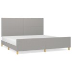vidaXL Cadru de pat fără saltea, gri deschis, 200x200 cm, textil