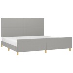 vidaXL Cadru de pat fără saltea, gri deschis, 200x200 cm, textil