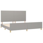 vidaXL Cadru de pat fără saltea, gri deschis, 200x200 cm, textil