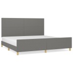 vidaXL Cadru de pat fără saltea, gri închis, 200x200 cm, textil