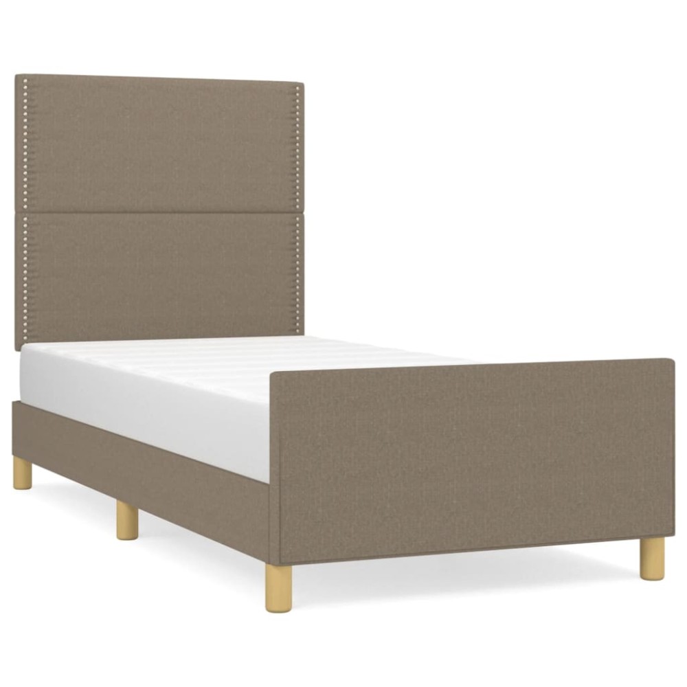 vidaXL Cadru de pat fără saltea Taupe 80x200 cm țesătură