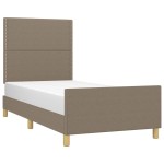 vidaXL Cadru de pat fără saltea Taupe 90x190 cm Stofa