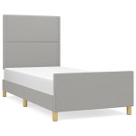 vidaXL Cadru de pat fără saltea, gri deschis, 100x200 cm, textil