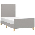 vidaXL Cadru de pat fără saltea, gri deschis, 100x200 cm, textil