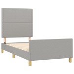 vidaXL Cadru de pat fără saltea, gri deschis, 100x200 cm, textil