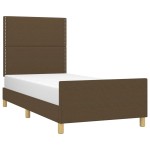 vidaXL Cadru de pat fără saltea, maro închis, 100x200 cm, textil vidaXL Cadru de pat fără saltea, maro închis, 100x200 cm, textil