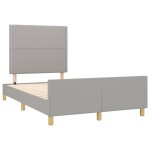 vidaXL Cadru de pat fără saltea, gri deschis, 120x200 cm, textil