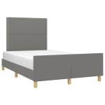 vidaXL Cadru de pat fără saltea, gri închis, 120x200 cm, textil