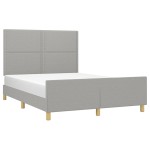 vidaXL Cadru de pat fără saltea, gri deschis, 140x190 cm, textil