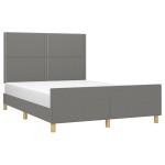 vidaXL Cadru de pat fără saltea, gri închis, 140x190 cm, textil