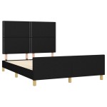 vidaXL Cadru de pat fără saltea, negru, 140x190 cm, textil
