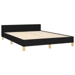 vidaXL Cadru de pat fără saltea, negru, 140x190 cm, textil