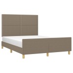 vidaXL Cadru de pat fără saltea, gri taupe, 140x190 cm, textil vidaXL Cadru de pat fără saltea, gri taupe, 140x190 cm, textil