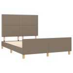 vidaXL Cadru de pat fără saltea, gri taupe, 140x190 cm, textil vidaXL Cadru de pat fără saltea, gri taupe, 140x190 cm, textil