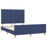 vidaXL Cadru de pat fără saltea, albastru, 140x190 cm, textil