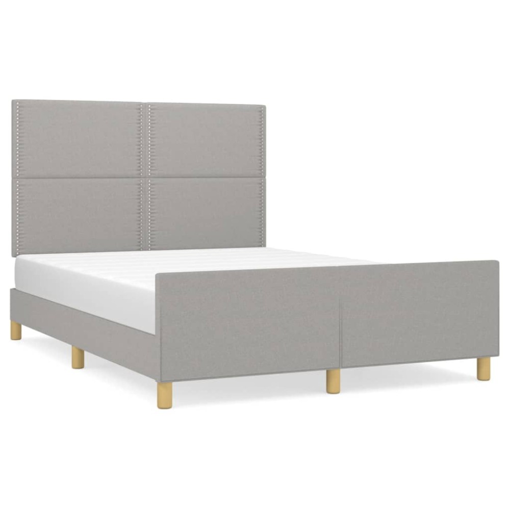 vidaXL Cadru de pat fără saltea, gri deschis, 140x200 cm, textil