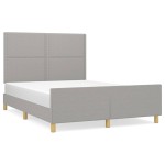 vidaXL Cadru de pat fără saltea, gri deschis, 140x200 cm, textil