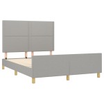 vidaXL Cadru de pat fără saltea, gri deschis, 140x200 cm, textil