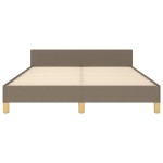 vidaXL Cadru de pat fără saltea, gri taupe, 140x200 cm, textil