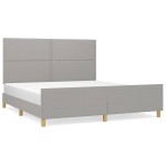 vidaXL Cadru de pat fără saltea, gri deschis, 160x200 cm, textil