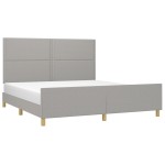 vidaXL Cadru de pat fără saltea, gri deschis, 160x200 cm, textil