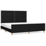 vidaXL Cadru de pat fără saltea, negru, 160x200 cm, textil vidaXL Cadru de pat fără saltea, negru, 160x200 cm, textil