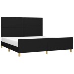 vidaXL Cadru de pat fără saltea, negru, 160x200 cm, textil vidaXL Cadru de pat fără saltea, negru, 160x200 cm, textil