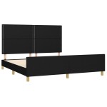 vidaXL Cadru de pat fără saltea, negru, 160x200 cm, textil vidaXL Cadru de pat fără saltea, negru, 160x200 cm, textil