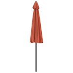 vidaXL Umbrelă balcon tijă aluminiu cărămiziu 270x144x222cm semirotund