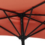 vidaXL Umbrelă balcon tijă aluminiu cărămiziu 270x144x222cm semirotund