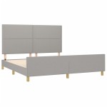 vidaXL Cadru de pat fără saltea, gri deschis, 180x200 cm, textil