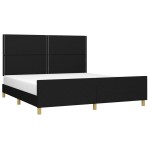 vidaXL Cadru de pat fără saltea, negru, 180x200 cm, textil vidaXL Cadru de pat fără saltea, negru, 180x200 cm, textil