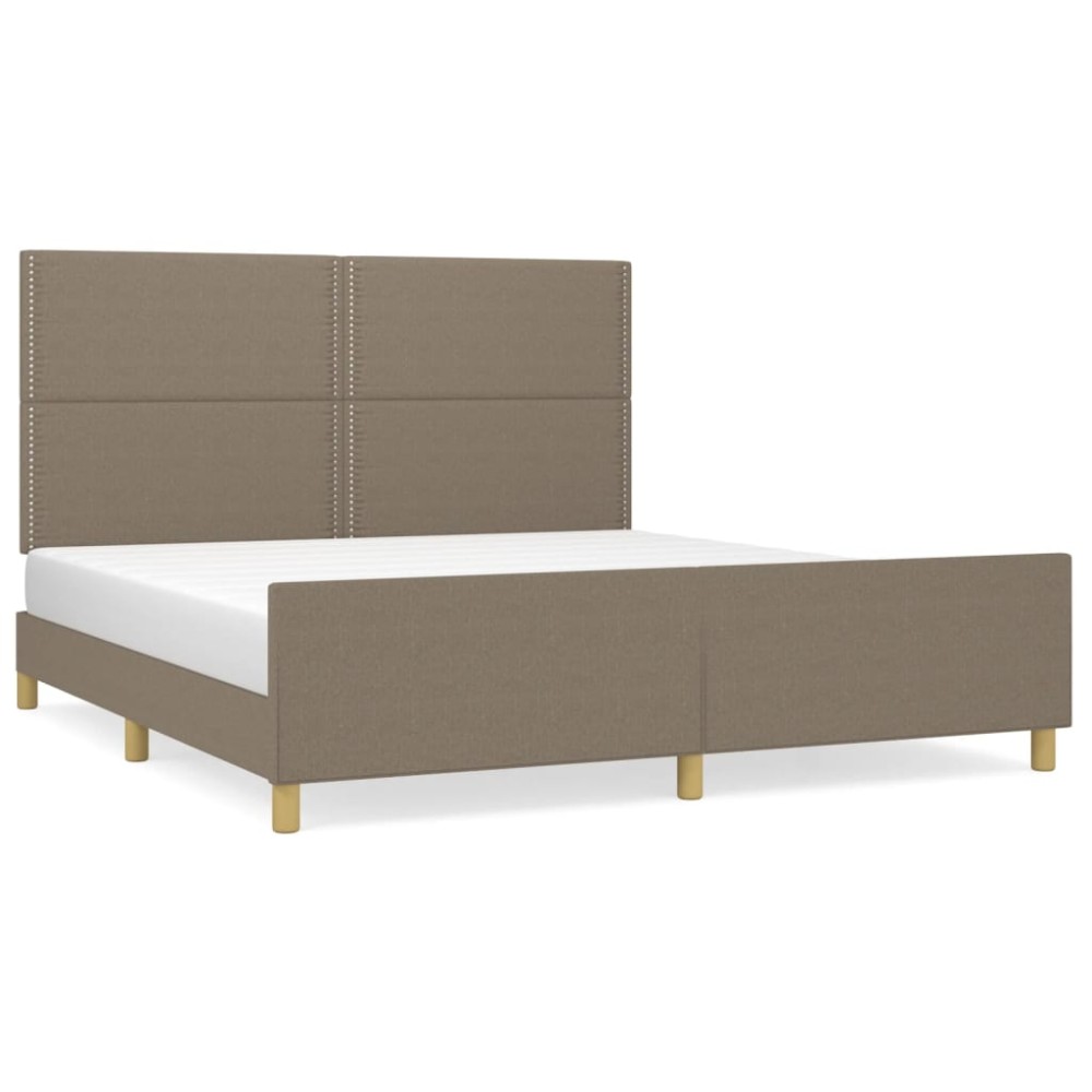 vidaXL Cadru de pat fără saltea, gri taupe, 180x200 cm, textil