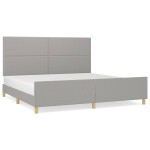 vidaXL Cadru de pat fără saltea, gri deschis, 200x200 cm, textil