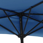 vidaXL Umbrelă balcon tijă aluminiu albastru 270x144x222cm, semirotund