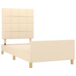 vidaXL Cadru de pat fără saltea cremă 80x200 cm țesătură