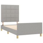 vidaXL Cadru de pat fără saltea, gri deschis, 90x190 cm, textil