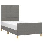 vidaXL Cadru de pat fără saltea, gri închis, 100x200 cm, textil