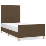 vidaXL Cadru de pat fără saltea, maro închis, 100x200 cm, textil