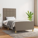 vidaXL Cadru de pat fără saltea, gri taupe, 100x200 cm, textil vidaXL Cadru de pat fără saltea, gri taupe, 100x200 cm, textil