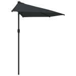 vidaXL Umbrelă de balcon tijă aluminiu negru 300x155x223cm semirotund