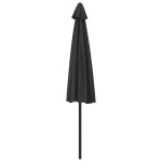 vidaXL Umbrelă de balcon tijă aluminiu negru 300x155x223cm semirotund